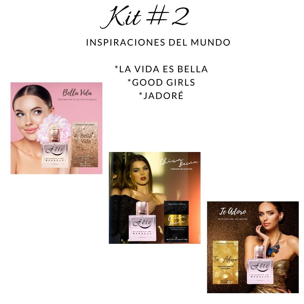 Perfumes KIT #23 (D68-D09-D27), 3 unidades de 100ml c/u